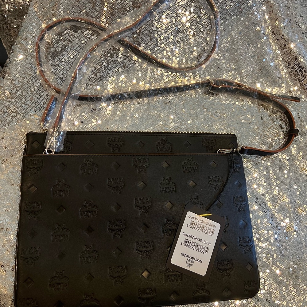 MCM Klara Monogram Leather Crossbody Bag
